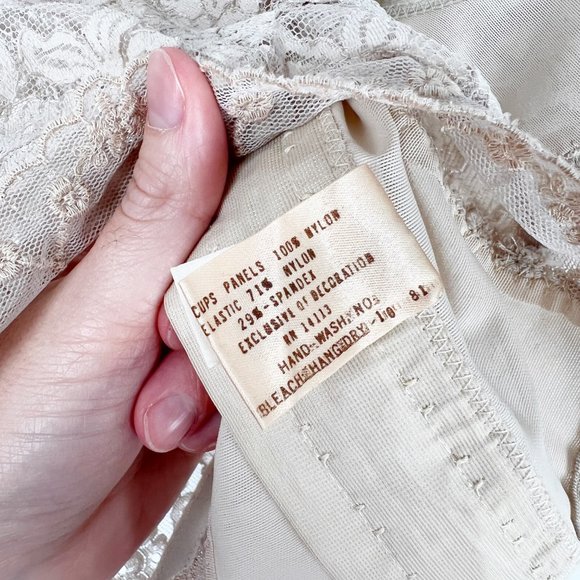 Stunning Vintage Union Made Sexy Sheer Lace Corset Bustier Bra Top Lingerie M/L - Picture 4 of 7